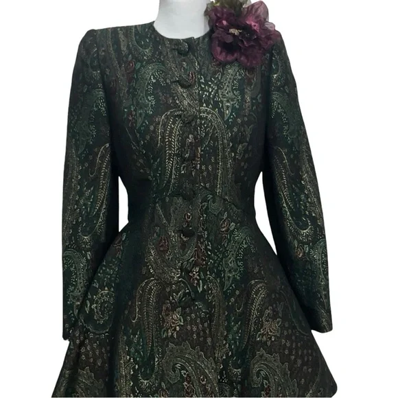 John Anthony Couture Green Paisley Evening Jacket - Picture 11 of 11